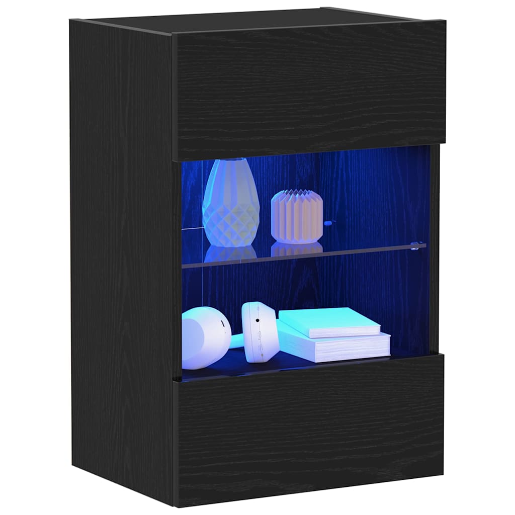 vidaXL Σετ επίπλου τηλεόρασης Επιτοίχιο 2 pcs Μαύρο 40 x 30 x 60,5 cm