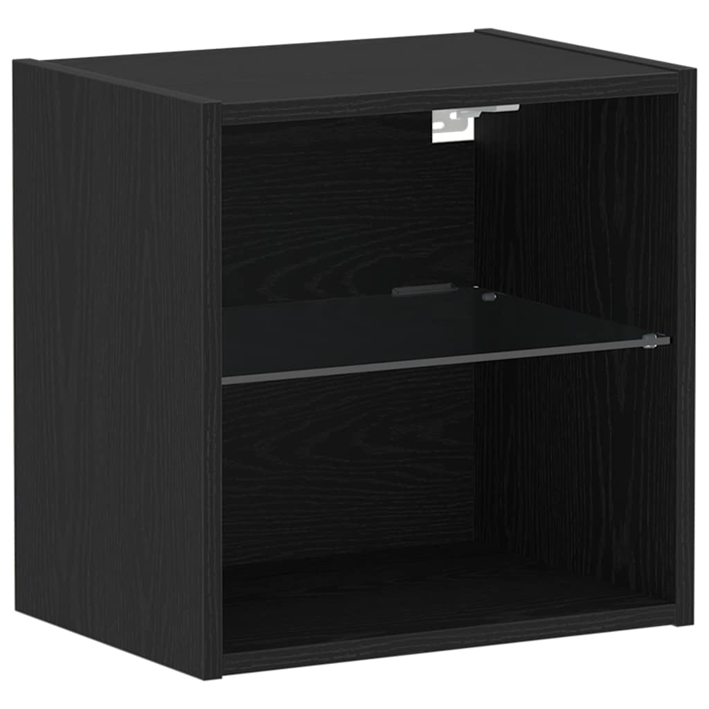 vidaXL Σετ επίπλου τηλεόρασης 2 pcs Μαύρη Οξυά 40 x 30 x 30 εκ