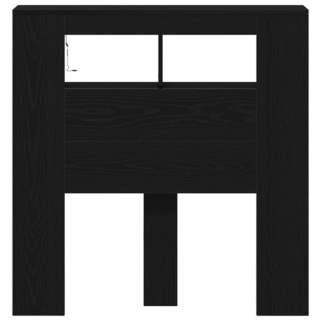 vidaXL LED κεφαλάρι με ράφι Μαύρη Οξυά 100 x 18,5 x 103,5 εκ.