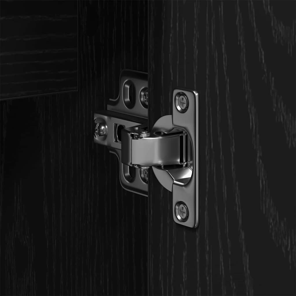 vidaXL Ντουλάπι νιπτήρα μπάνιου με ράφι Μαύρη δρυς 80 x 30 x 60 cm