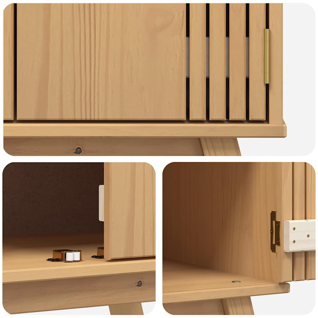 vidaXL Βάση νιπτήρα Olden Καφέ 114 x 43 x 73.5 εκ. Μασίφ ξύλο πεύκου