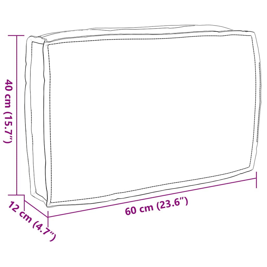 vidaXL Μαξιλάρι παλέτας για πλάτη Floral Μοτίβο φύλλων 60 x 40 x 12 cm