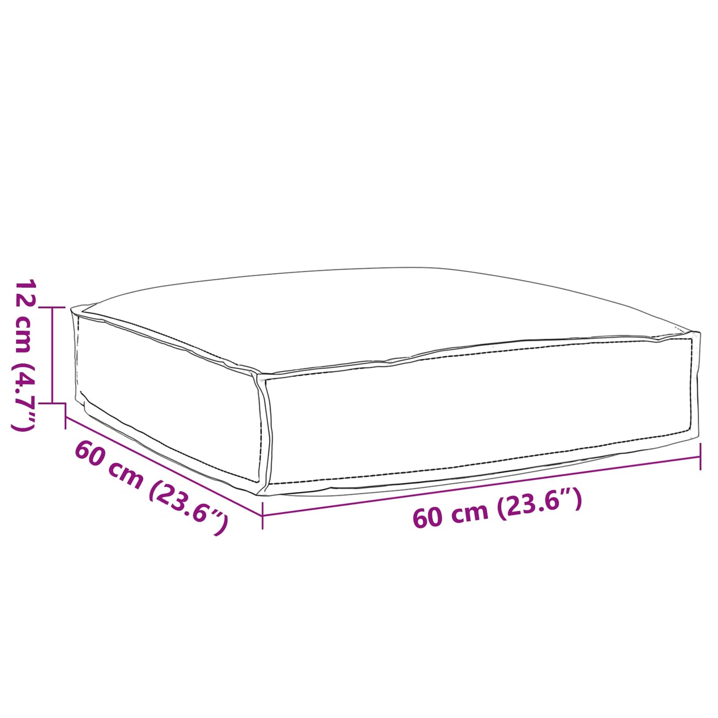 vidaXL Μαξιλάρι Μπεζ 60 x 60 x 12 cm Ύφασμα Όξφορντ
