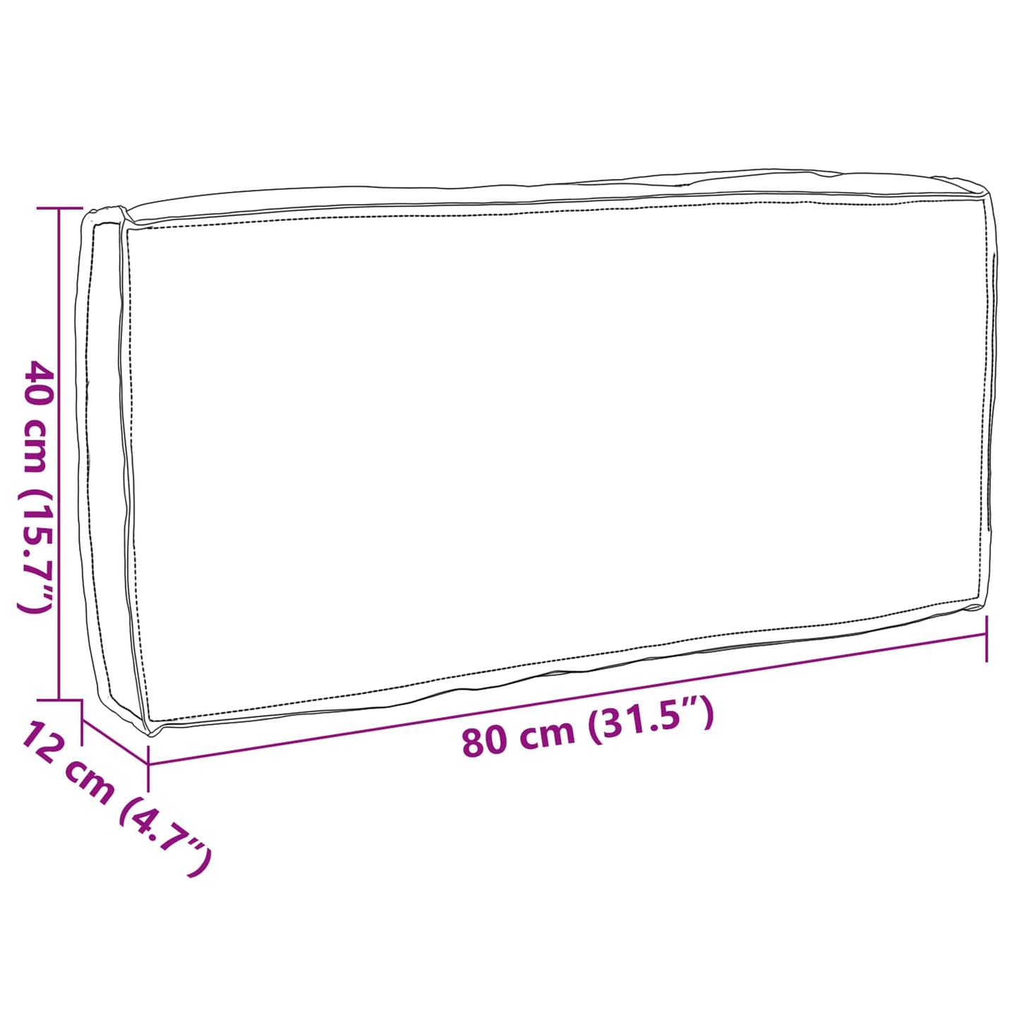 vidaXL Μαξιλάρι Ύφασμα Όξφορντ Taupe 80 x 40 x 12 cm