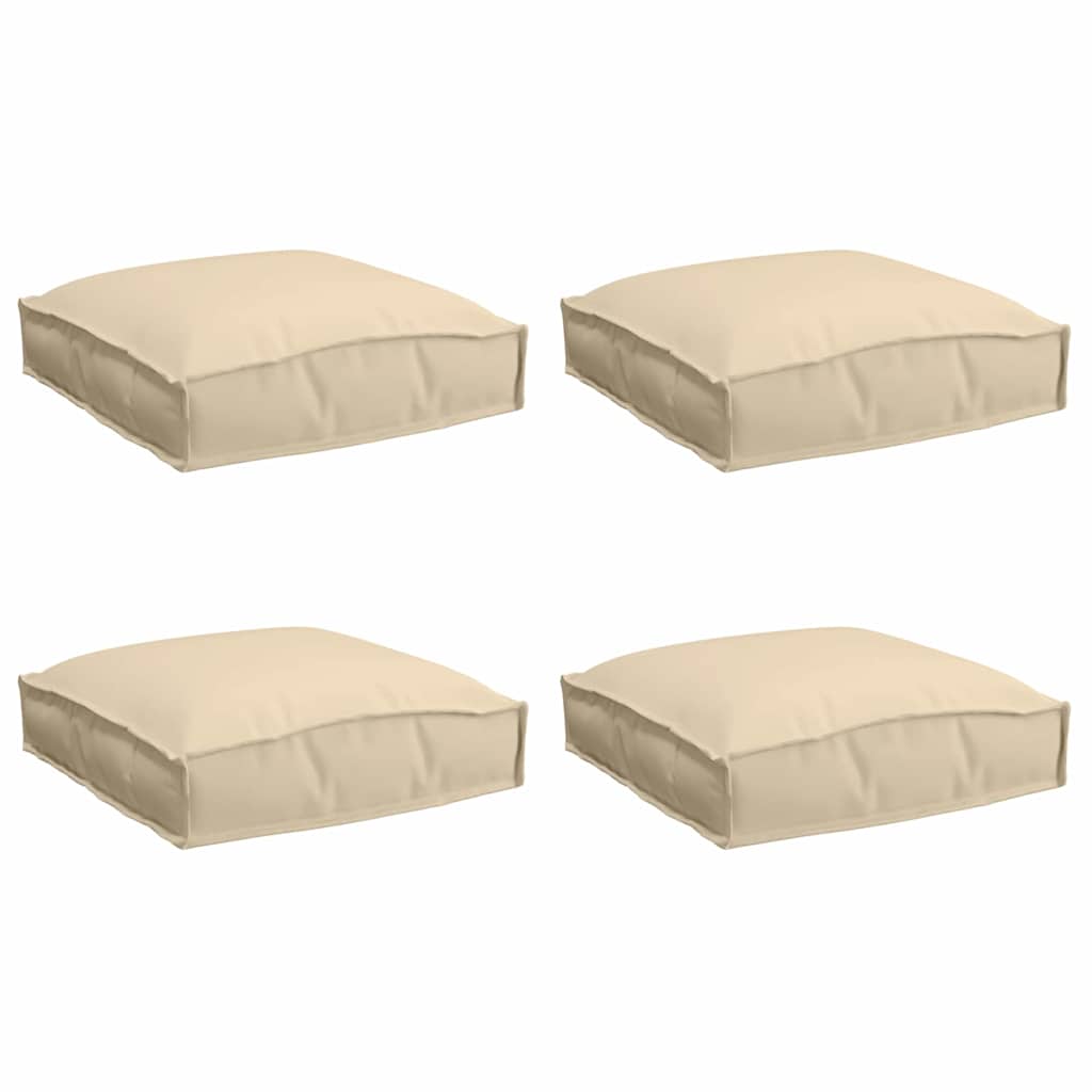 vidaXL Μαξιλάρι 4 pcs Ύφασμα Όξφορντ Μπεζ 40 x 40 x 8 εκ.