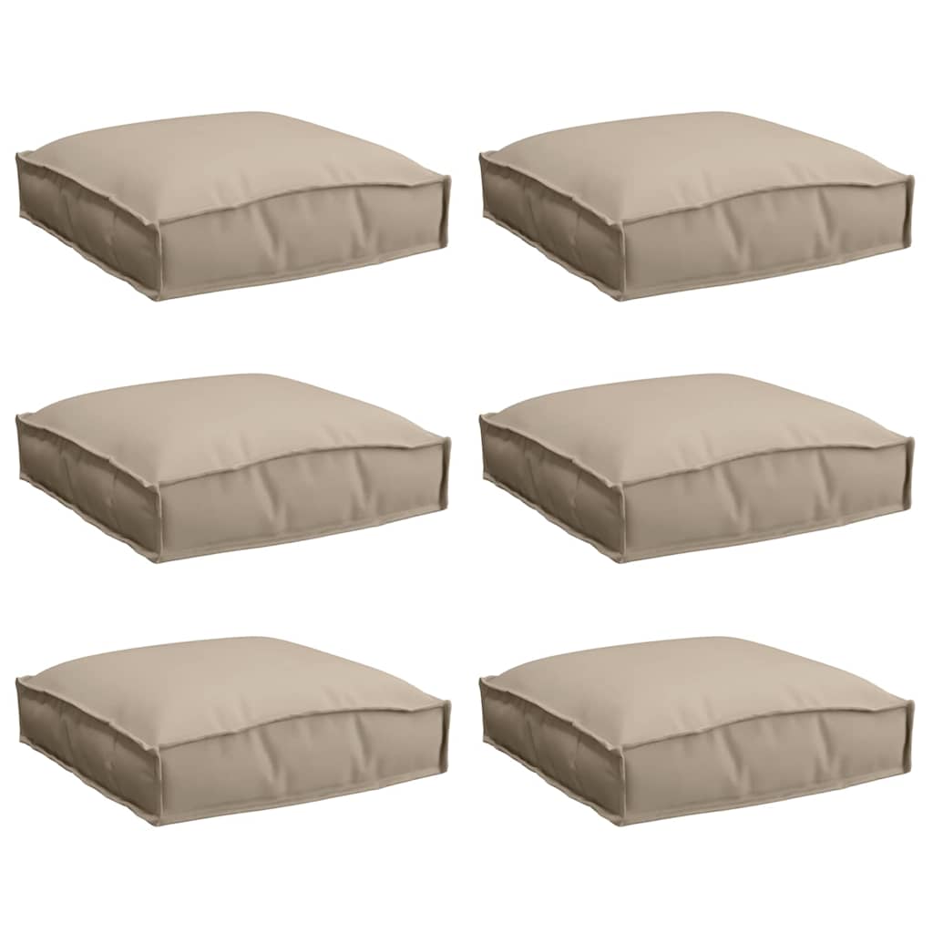 vidaXL Μαξιλάρι παλέτας για κάθισμα 6 pcs Taupe 40 x 40 x 8 εκ.