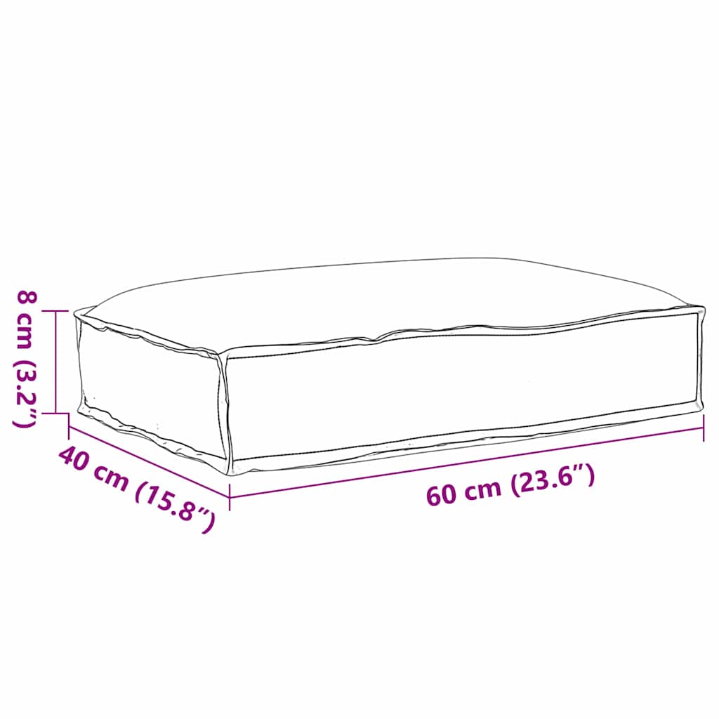 vidaXL Μαξιλάρι Ύφασμα Όξφορντ Γκρι 60 x 40 x 8 εκ.