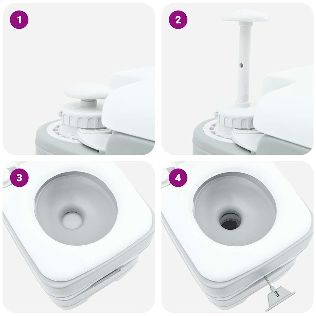 vidaXL Τουαλέτα Κάμπινγκ Γκρι 41.5 x 36.5 x 42 εκ.