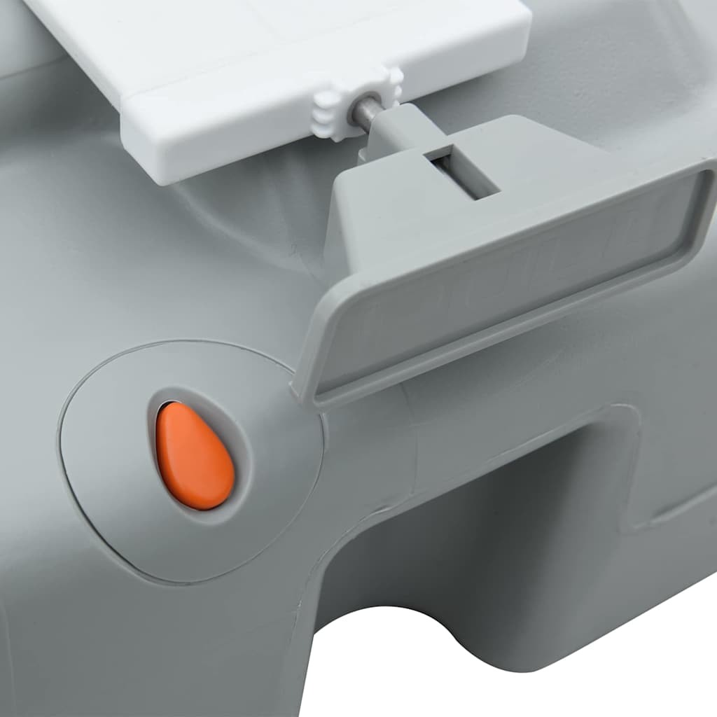 vidaXL Φορητή Τουαλέτα Κάμπινγκ Γκρι 10L Φρέσκο Νερό 20L Δεξαμενή Απορριμμάτων