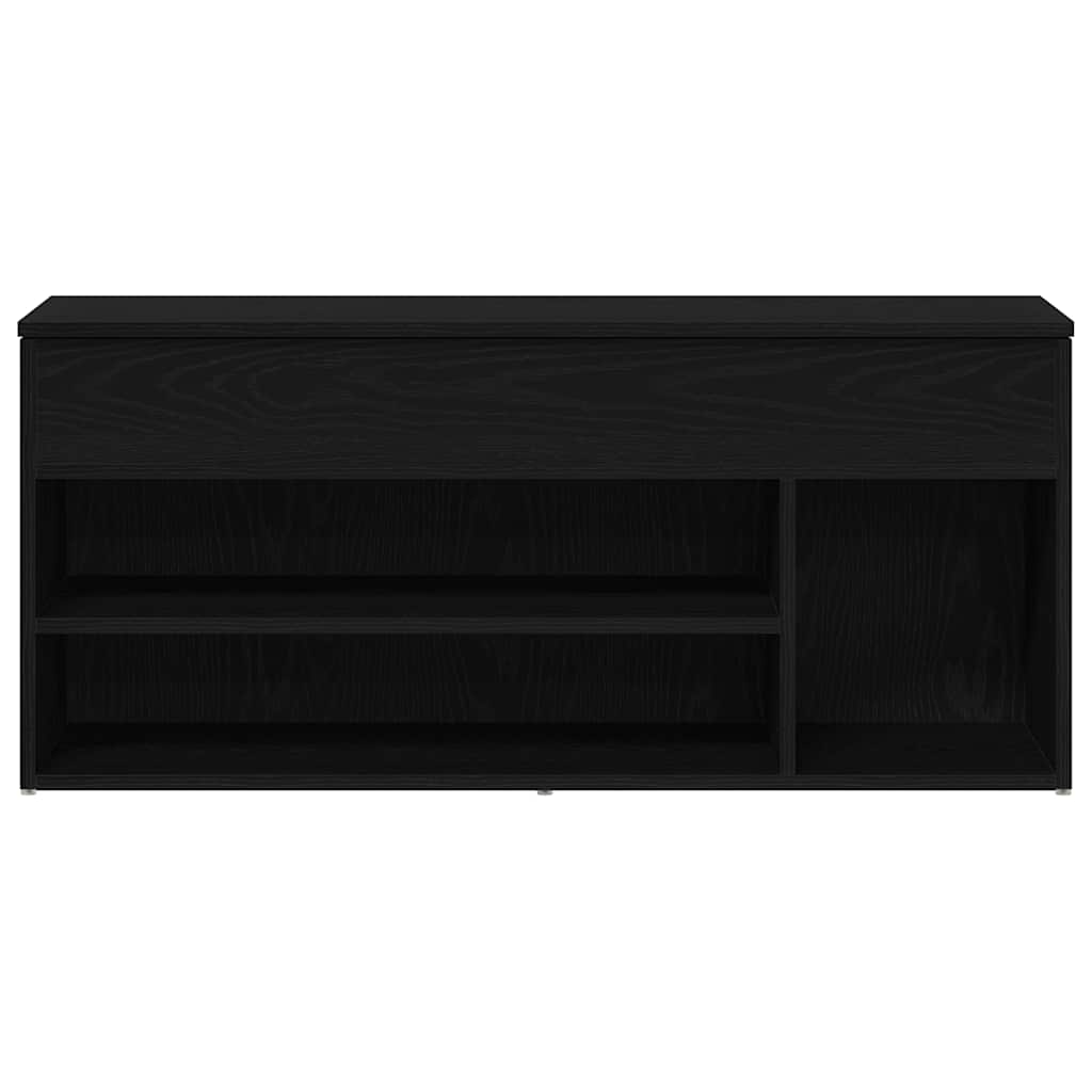 Πάγκος παπουτσιών vidaXL Μαύρη βελανιδιά Κατασκευασμένο ξύλο