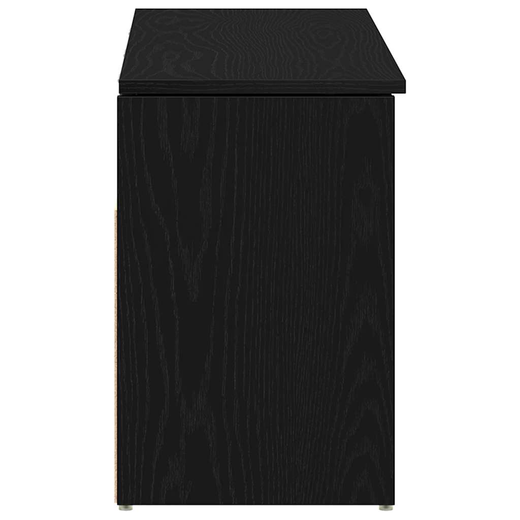 Πάγκος παπουτσιών vidaXL Μαύρη βελανιδιά Κατασκευασμένο ξύλο