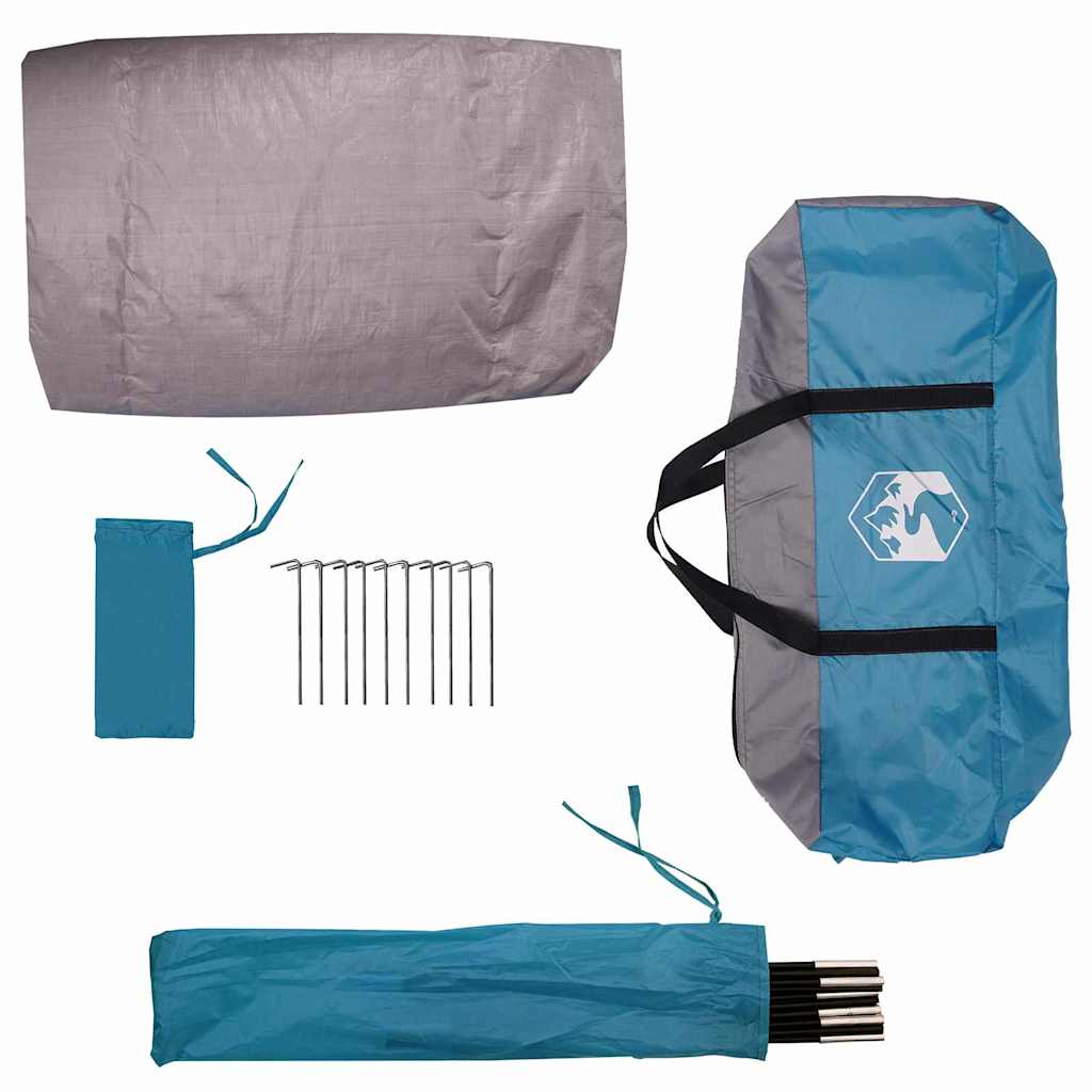 vidaXL Σκηνή αποθήκευσης ποδηλάτων με στέγη Μπλε 256 x 222 x 182 εκ