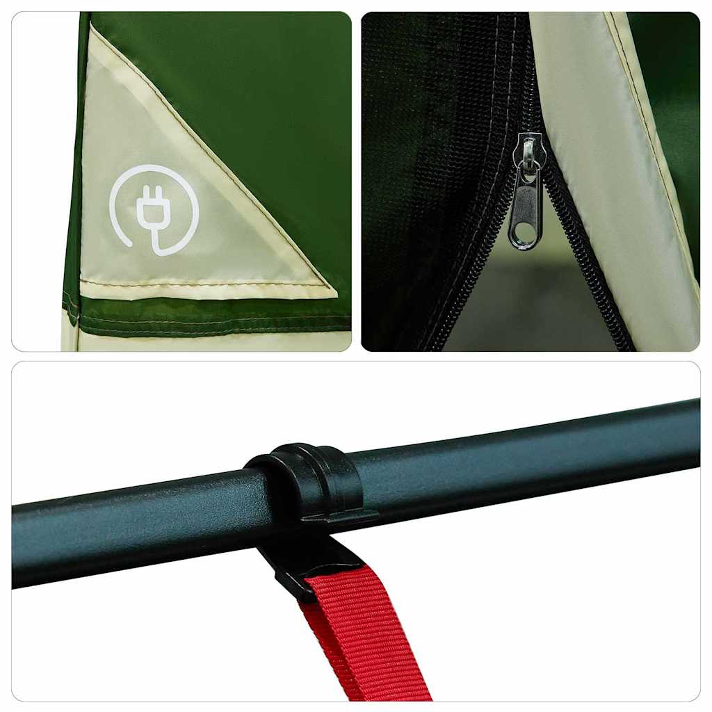 vidaXL Σκηνή με στέγη Άλλο Πράσινο και Μαύρο 280 x 220 x 176 εκ.