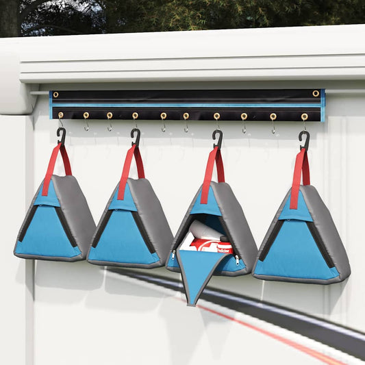 vidaXL Σακούλα Αποθήκευσης 4 pcs Γκρι και Μπλε 24 x 16 x 24 εκ oxford