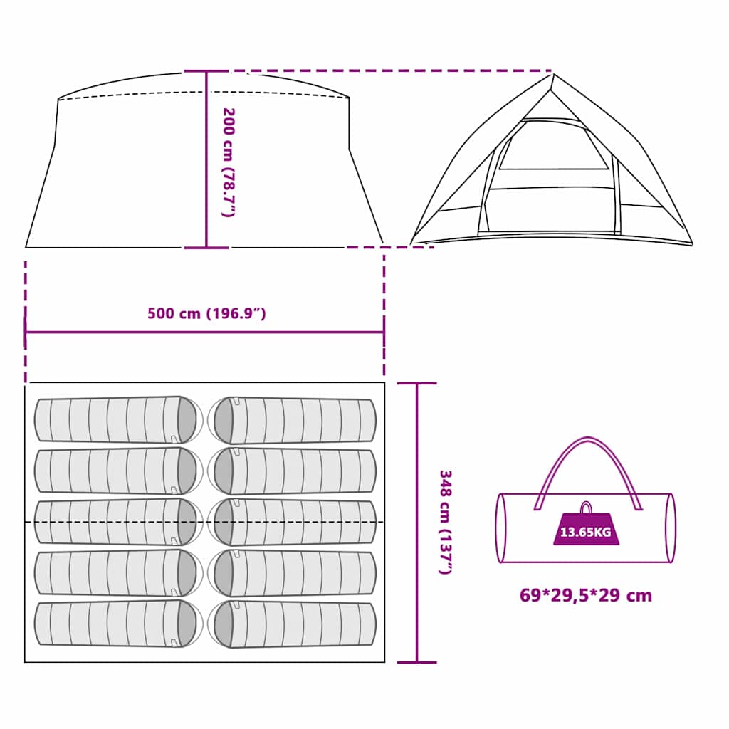 vidaXL Τέντα τούνελ