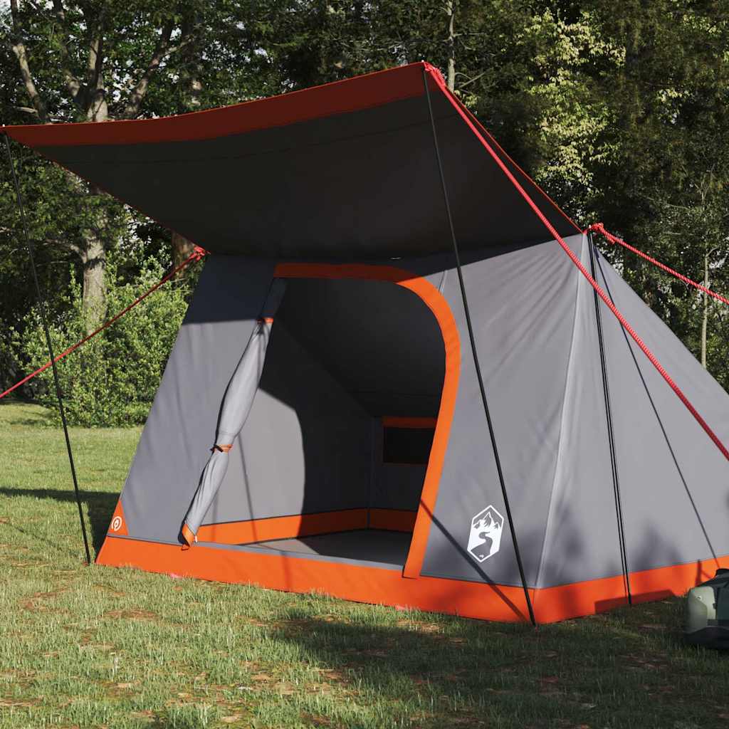 vidaXL Σκηνή Camping Γκρι και πορτοκαλί 223 x 163 x 130 εκ Πολυεστέρας