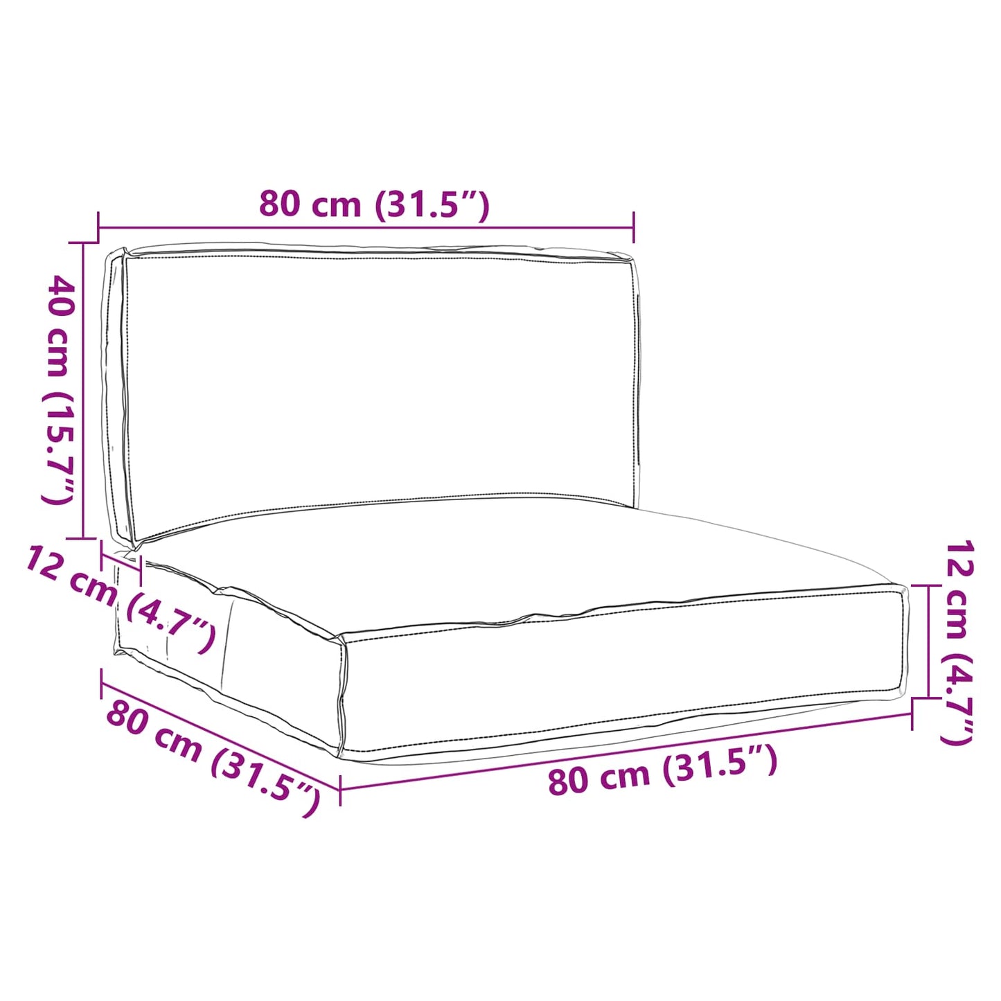 vidaXL Σετ Μαξιλαριών Πάγου 2 pcs Κρεμ Ύφασμα Όξφορντ