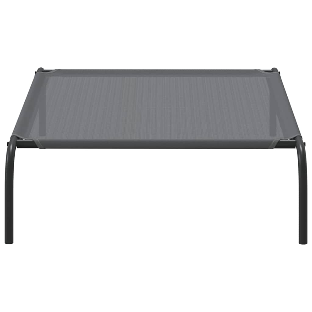 vidaXL Ανυψωμένο κρεβάτι σκύλου γκρι 110x65x20 cm Textilene και χάλυβα