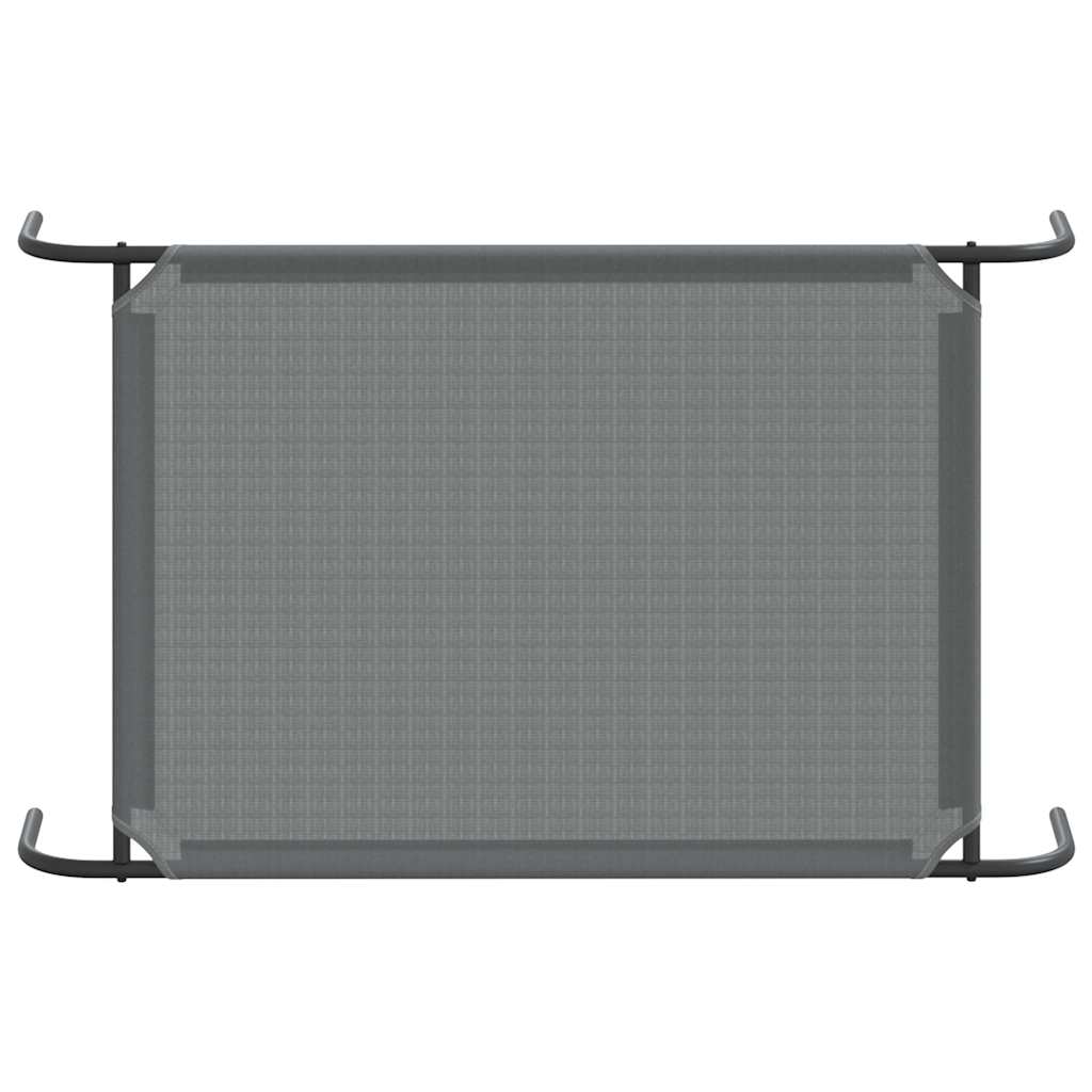 vidaXL Ανυψωμένο κρεβάτι σκύλου γκρι 110x65x20 cm Textilene και χάλυβα