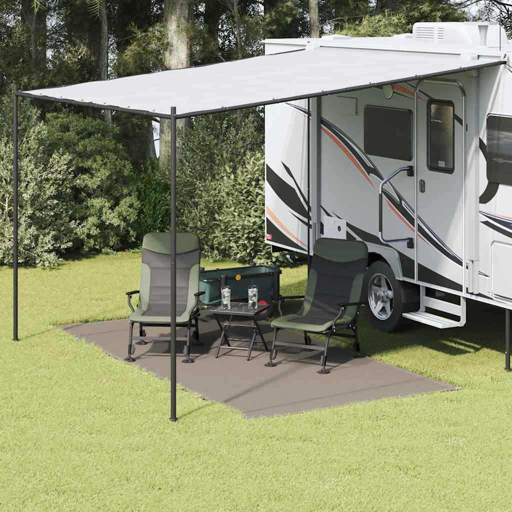 vidaXL Χαλκάκι Σκηνής Ανοιχτό γκρι 400 x 200 cm Πολυαιθυλένιο