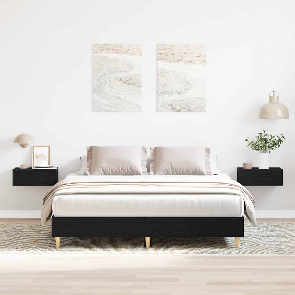vidaXL Σκελετός Κρεβατιού Μαύρη Οξυά 203 x 143 x 25 εκ.