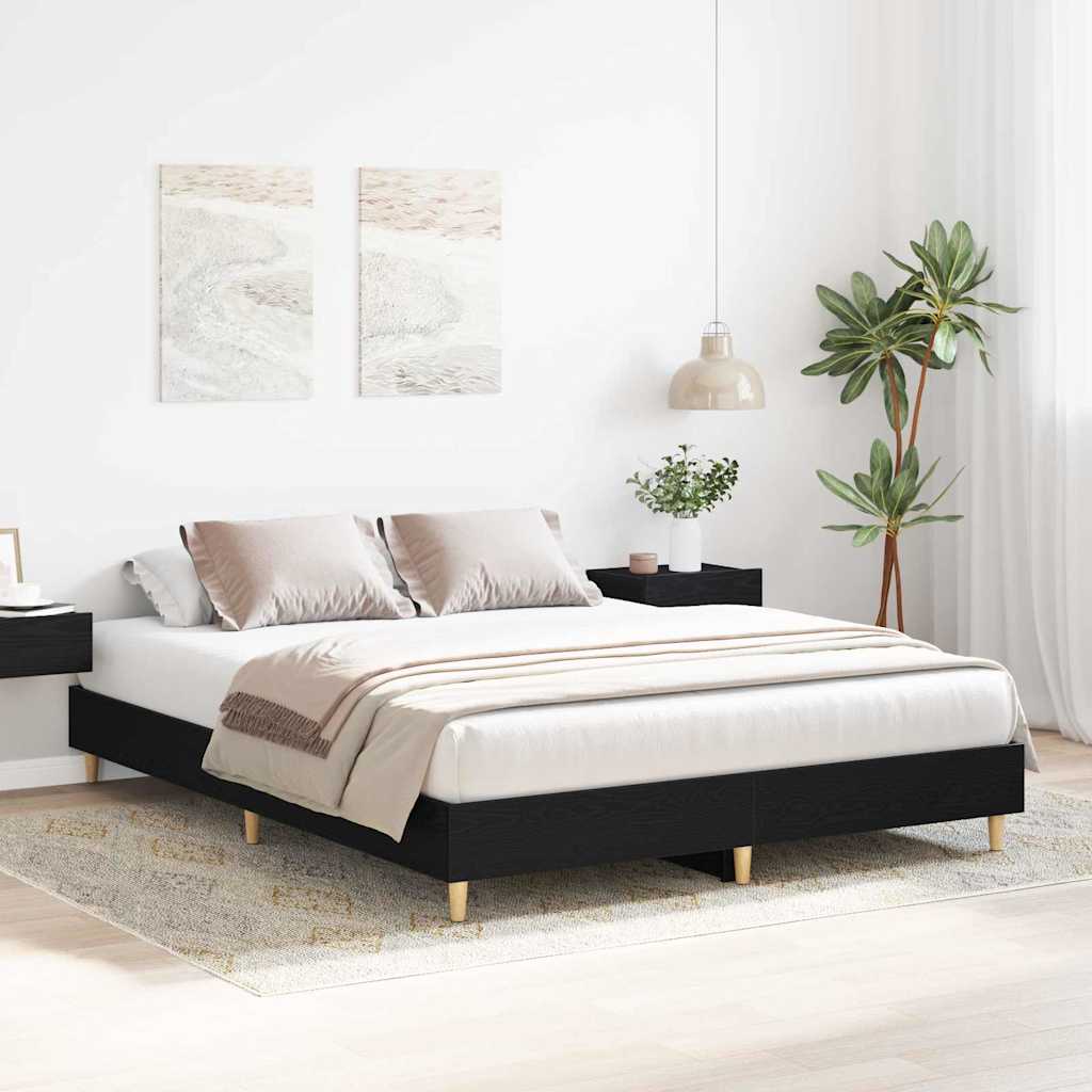 vidaXL Σκελετός Κρεβατιού Μαύρη Οξυά 203 x 143 x 25 εκ.
