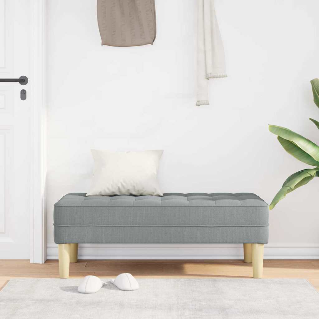 vidaXL παγκάκι με μαξιλάρι Ανοιχτό γκρι 113 x 57 x 39 εκ. ύφασμα