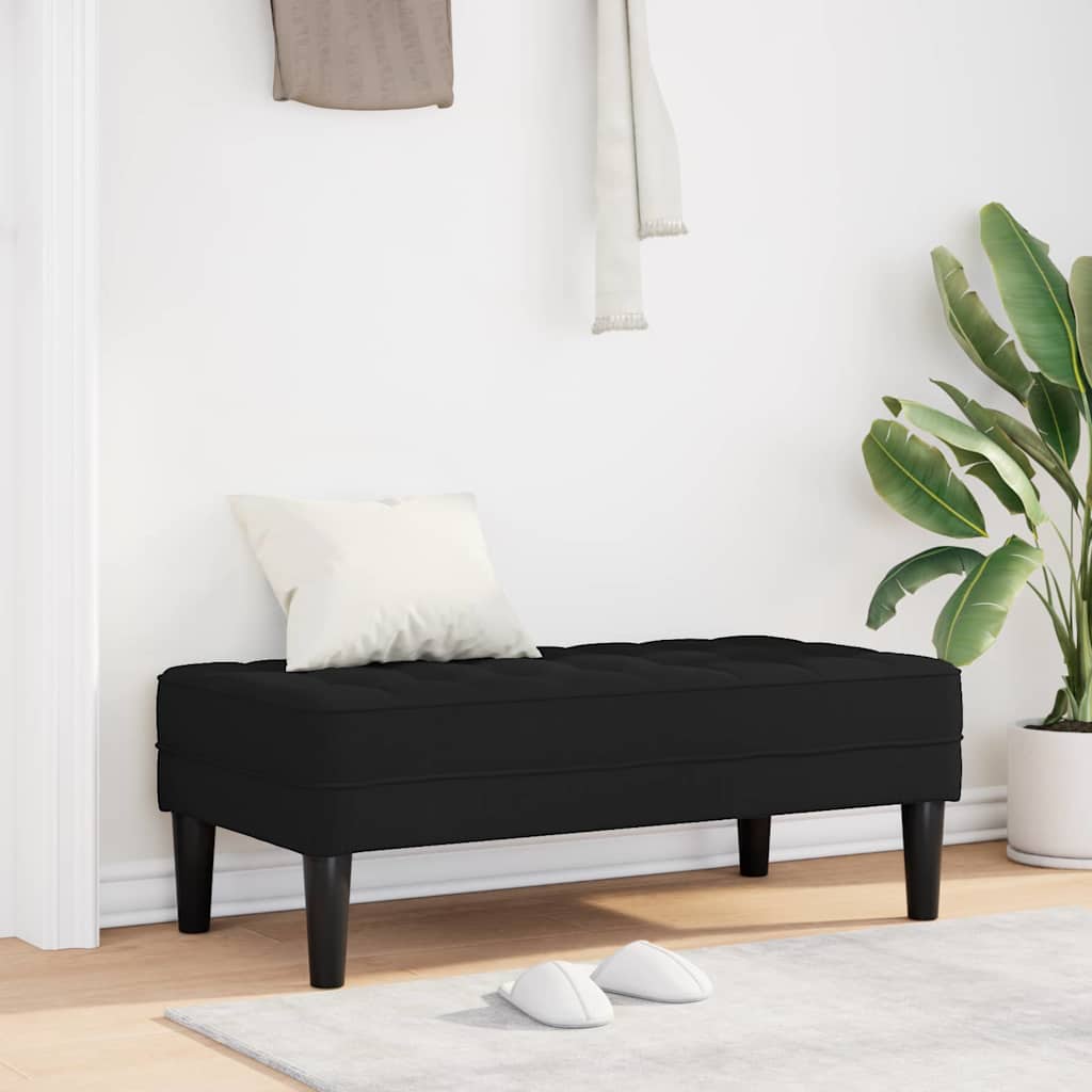 vidaXL παγκάκι Μαύρο 113 x 57 x 39 εκ. ύφασμα
