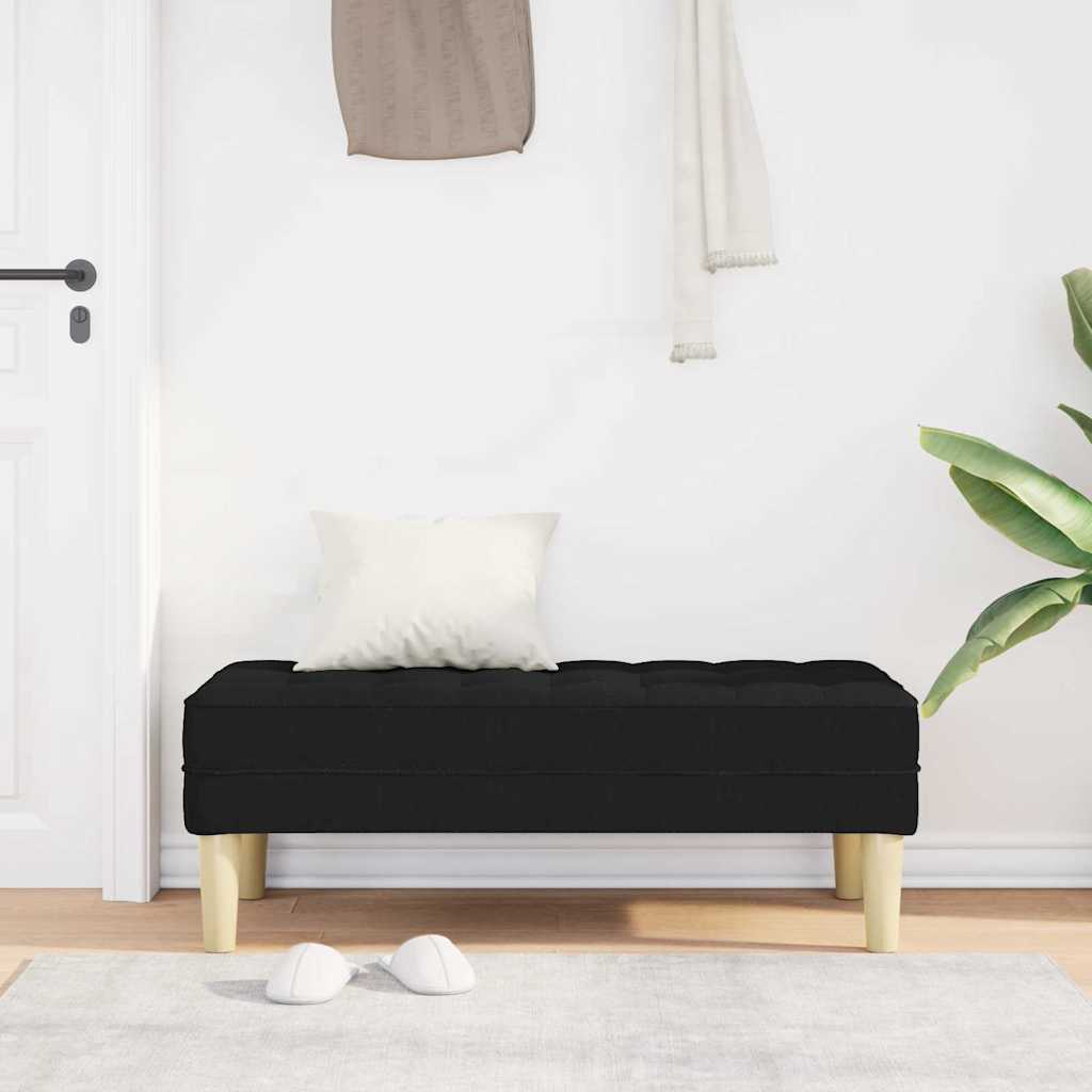 vidaXL παγκάκι Μαύρο 113 x 57 x 39 εκ. ύφασμα
