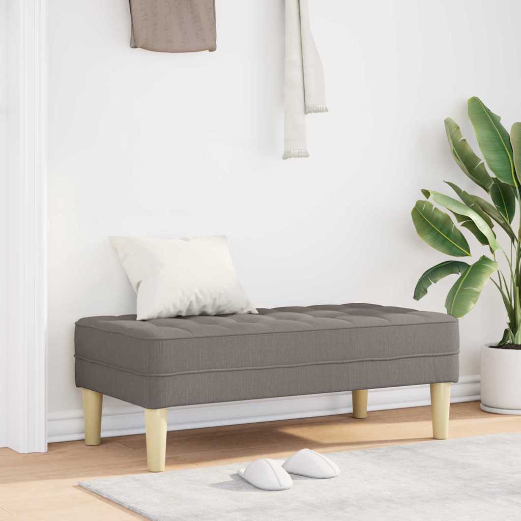 vidaXL παγκάκι με μαξιλάρι Taupe 113 x 57 x 39 εκ. ύφασμα