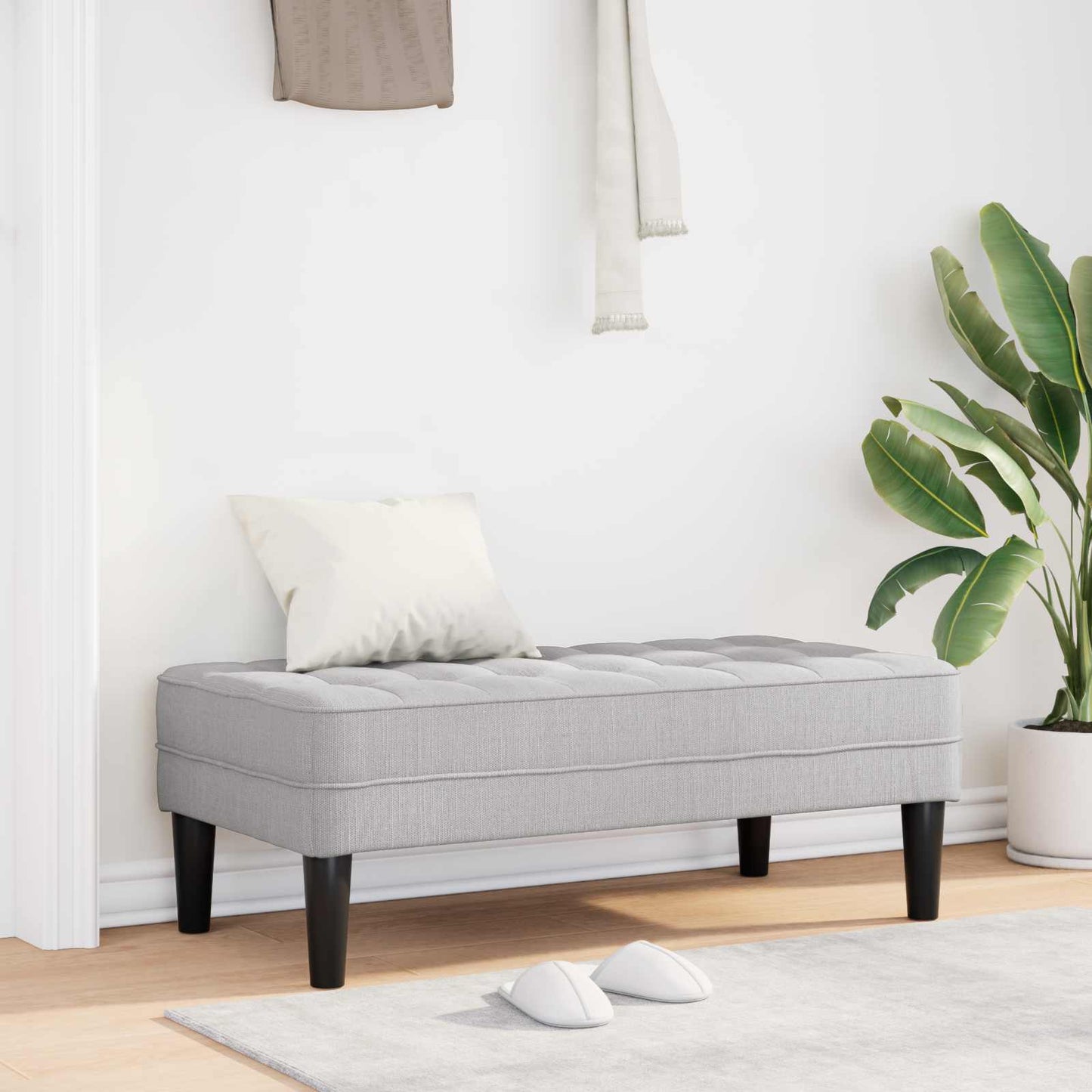 vidaXL παγκάκι με μαξιλάρι Σκίουρος Γκρί 113 x 57 x 39 εκ. ύφασμα