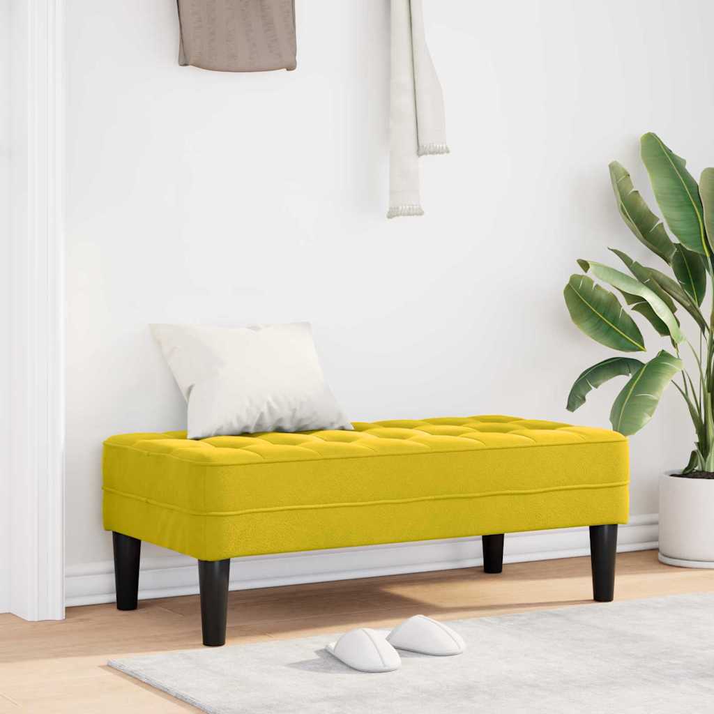 vidaXL παγκάκι με μαξιλάρι Κίτρινο 113 x 57 x 39 εκ. Βελούδο