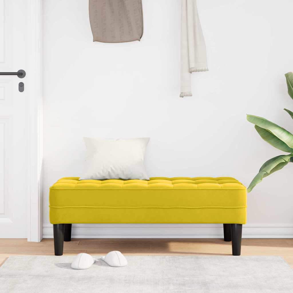 vidaXL παγκάκι με μαξιλάρι Κίτρινο 113 x 57 x 39 εκ. Βελούδο