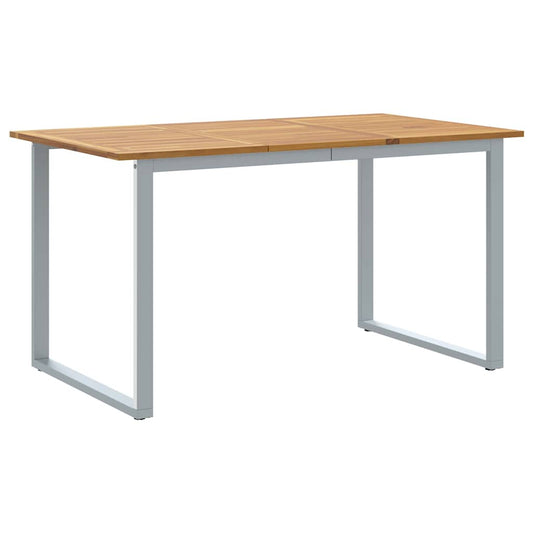 vidaXL Τραπέζι Κήπου Γκρι 140 x 80 x 75 cm Στερεό Ξύλο Ακακίας