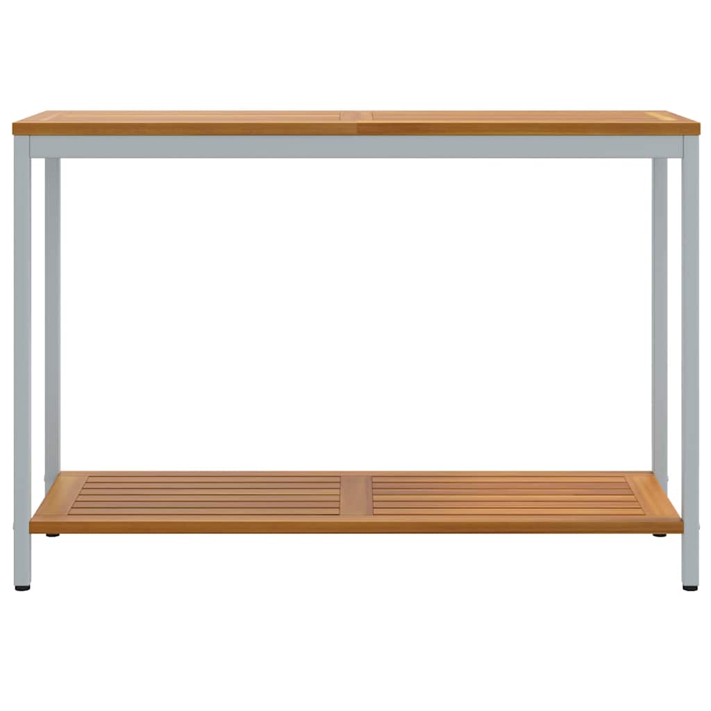 vidaXL Εξωτερικό Τραπέζι με ράφι Φυσικό και Γκρι 110 x 35 x 75 cm