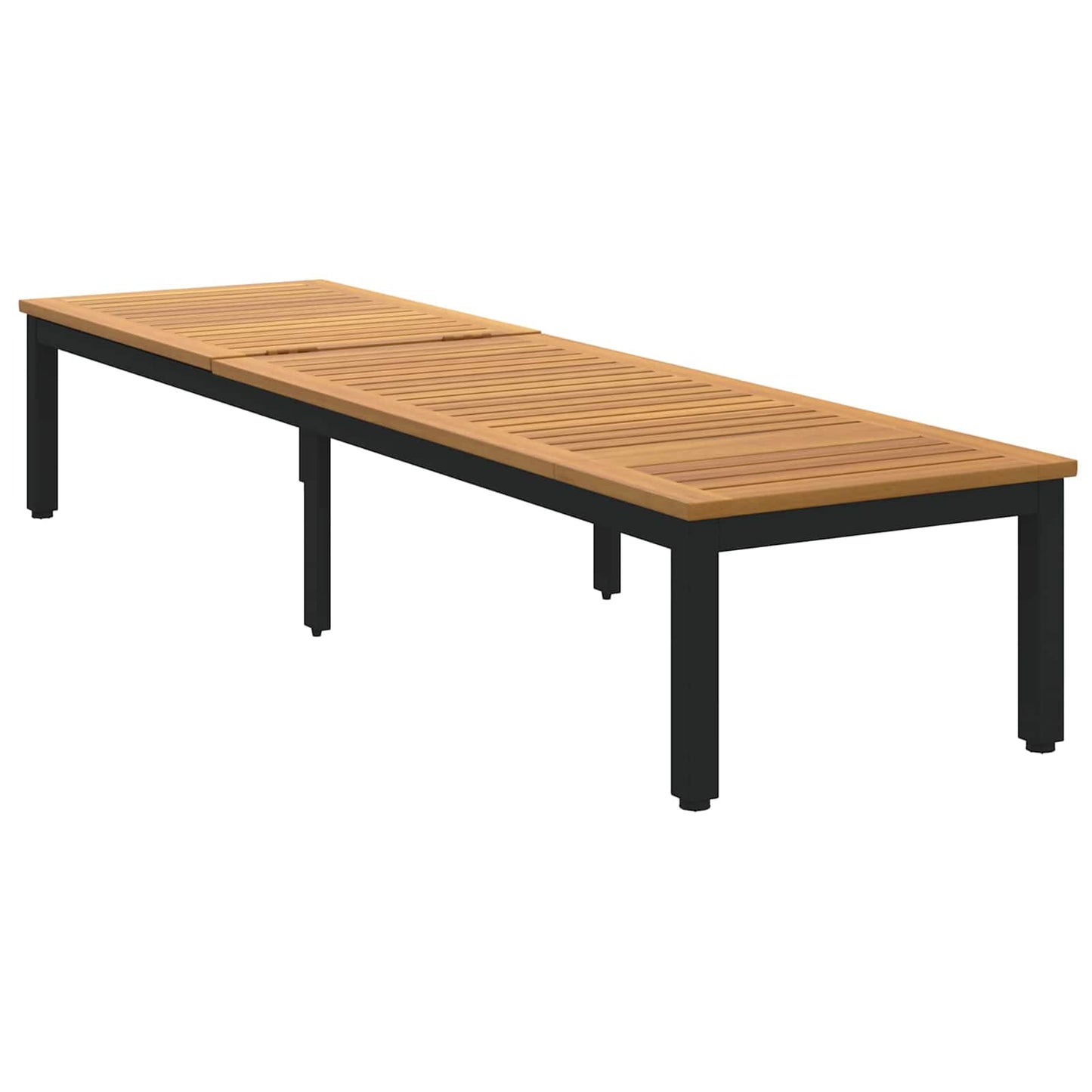 vidaXL Ξαπλώστρα Μαύρο 200 x 55 x 35 cm Στερεό Ξύλο Ακακίας
