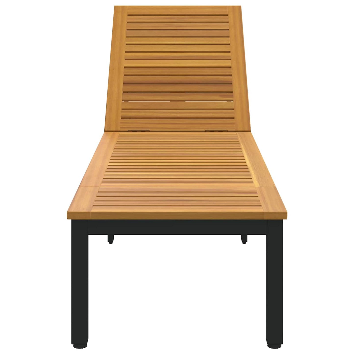 vidaXL Ξαπλώστρα Μαύρο 200 x 55 x 35 cm Στερεό Ξύλο Ακακίας