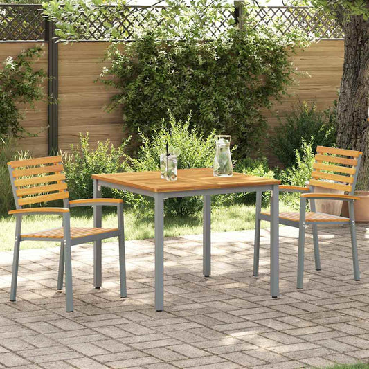 vidaXL Καρέκλα Κήπου 2 pcs Καφέ 56 x 57 x 87 εκ Στερεό Ξύλο Ακακίας