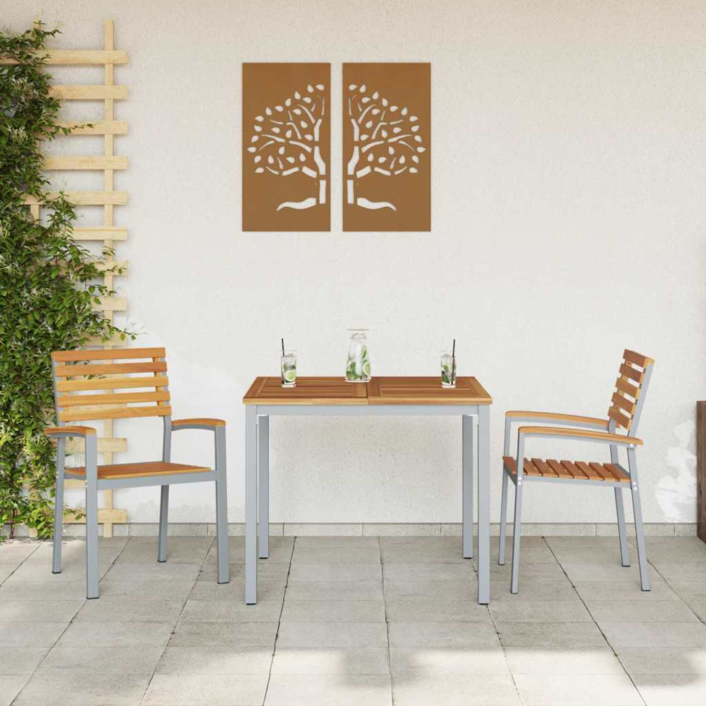 vidaXL Καρέκλα Κήπου 2 pcs Καφέ 56 x 57 x 87 εκ Στερεό Ξύλο Ακακίας