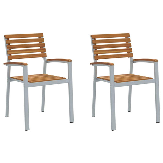 vidaXL Καρέκλα Κήπου 2 pcs Καφέ 56 x 57 x 87 εκ Στερεό Ξύλο Ακακίας