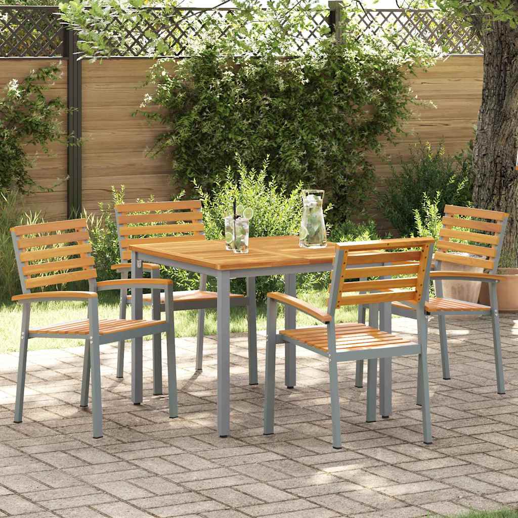 vidaXL Καρέκλα Κήπου 4 pcs Καφέ 56 x 57 x 87 εκ Στερεό Ξύλο Ακακίας