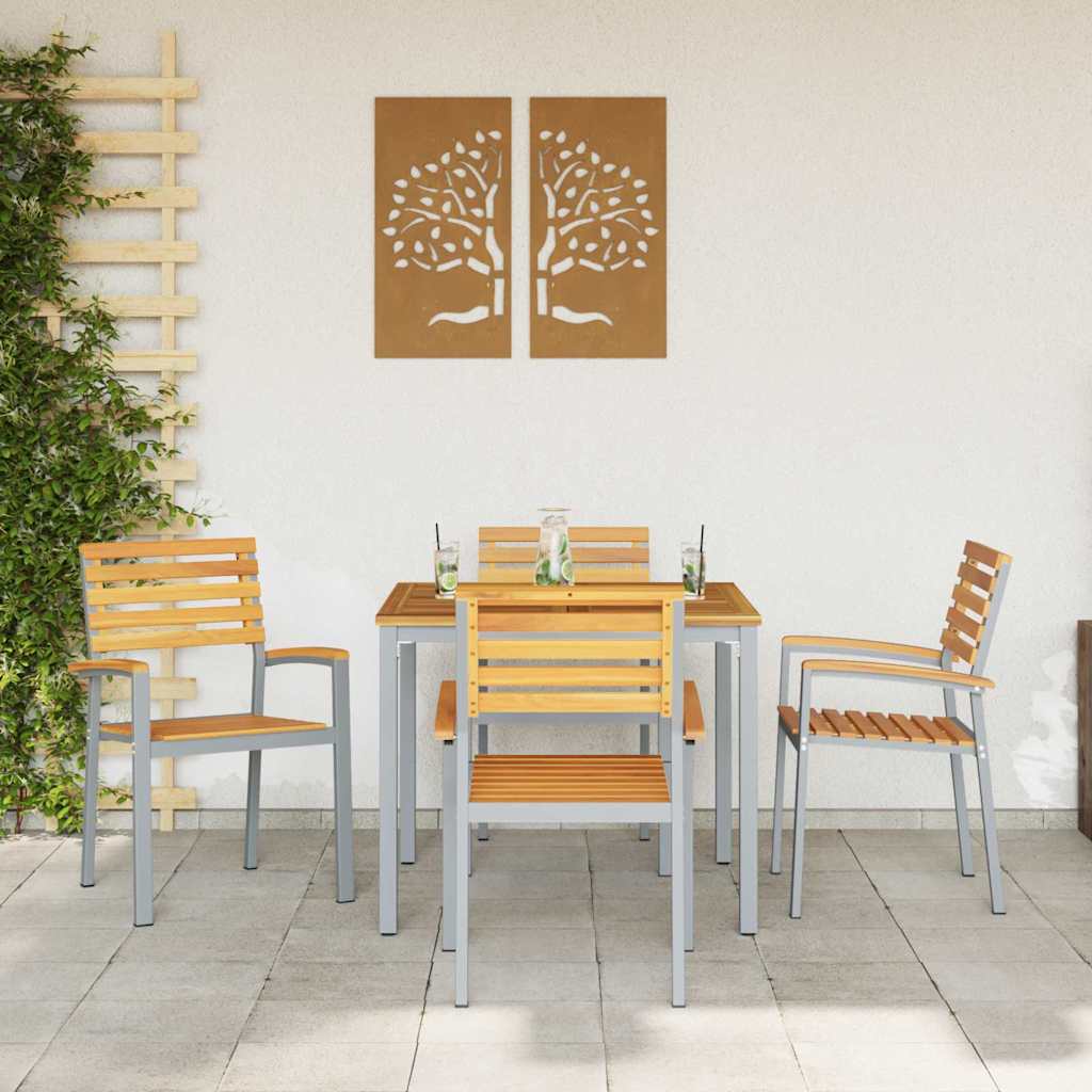 vidaXL Καρέκλα Κήπου 4 pcs Καφέ 56 x 57 x 87 εκ Στερεό Ξύλο Ακακίας