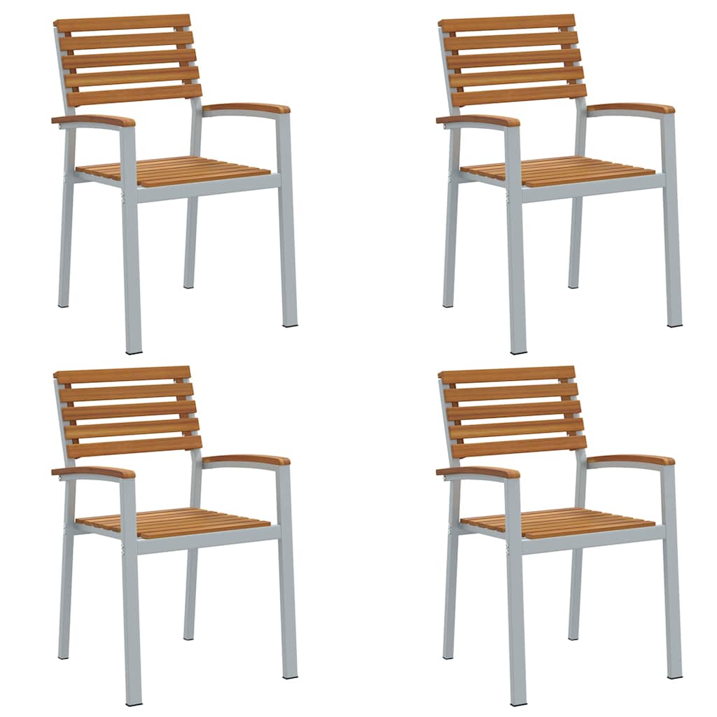 vidaXL Καρέκλα Κήπου 4 pcs Καφέ 56 x 57 x 87 εκ Στερεό Ξύλο Ακακίας