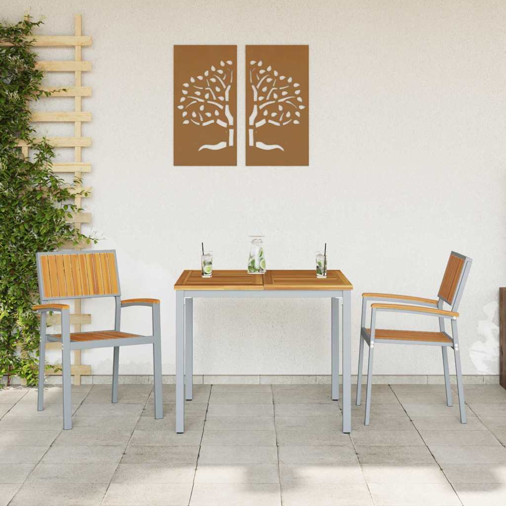 vidaXL Στοιβαζόμενη Καρέκλα 2 pcs Καφέ 56 x 57 x 87 εκ