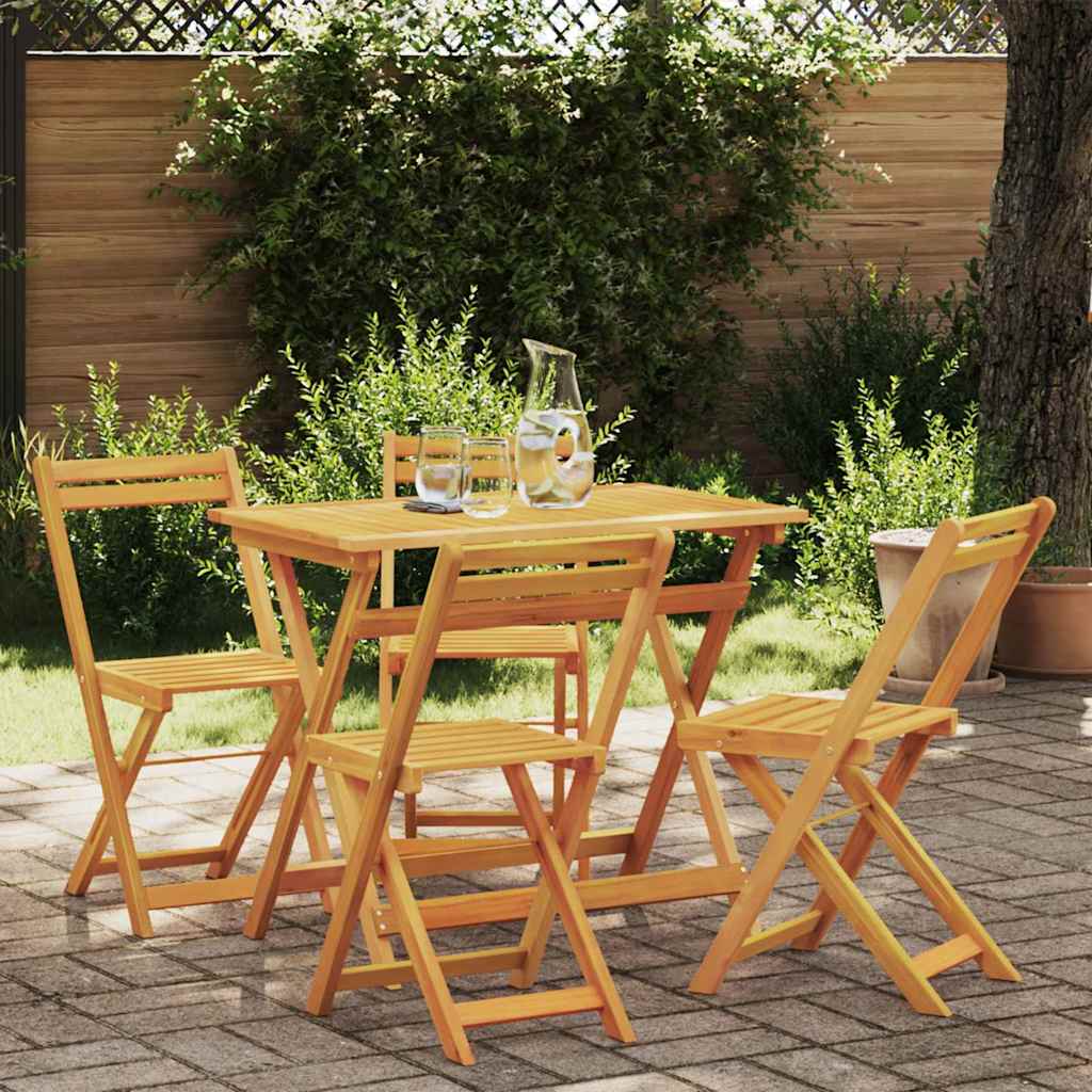 vidaXL Σετ μπιστρό 5 pcs Φυσικό Λάδι Στερεό Ξύλο Ακακίας