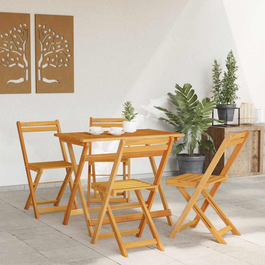 vidaXL Σετ μπιστρό 5 pcs Φυσικό Λάδι Στερεό Ξύλο Ακακίας