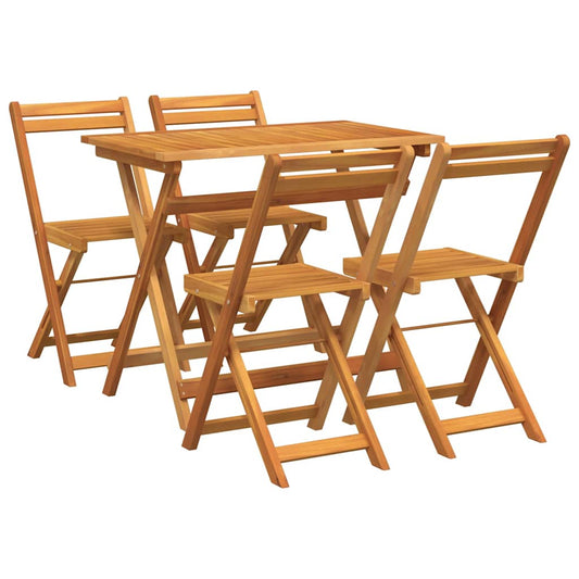 vidaXL Σετ μπιστρό 5 pcs Φυσικό Λάδι Στερεό Ξύλο Ακακίας