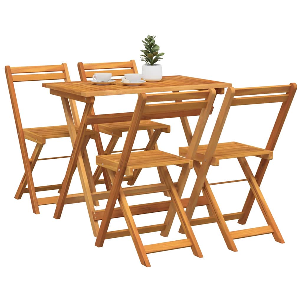 vidaXL Σετ μπιστρό 5 pcs Φυσικό Λάδι Στερεό Ξύλο Ακακίας