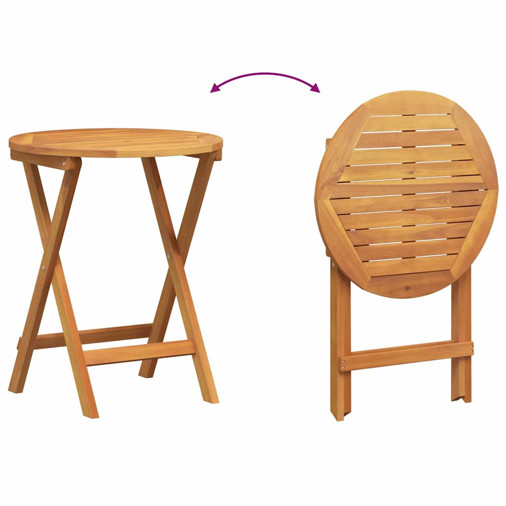 vidaXL Σετ μπιστρό με μαξιλάρι 3 pcs Φυσικό Λάδι Στερεό Ξύλο Ακακίας