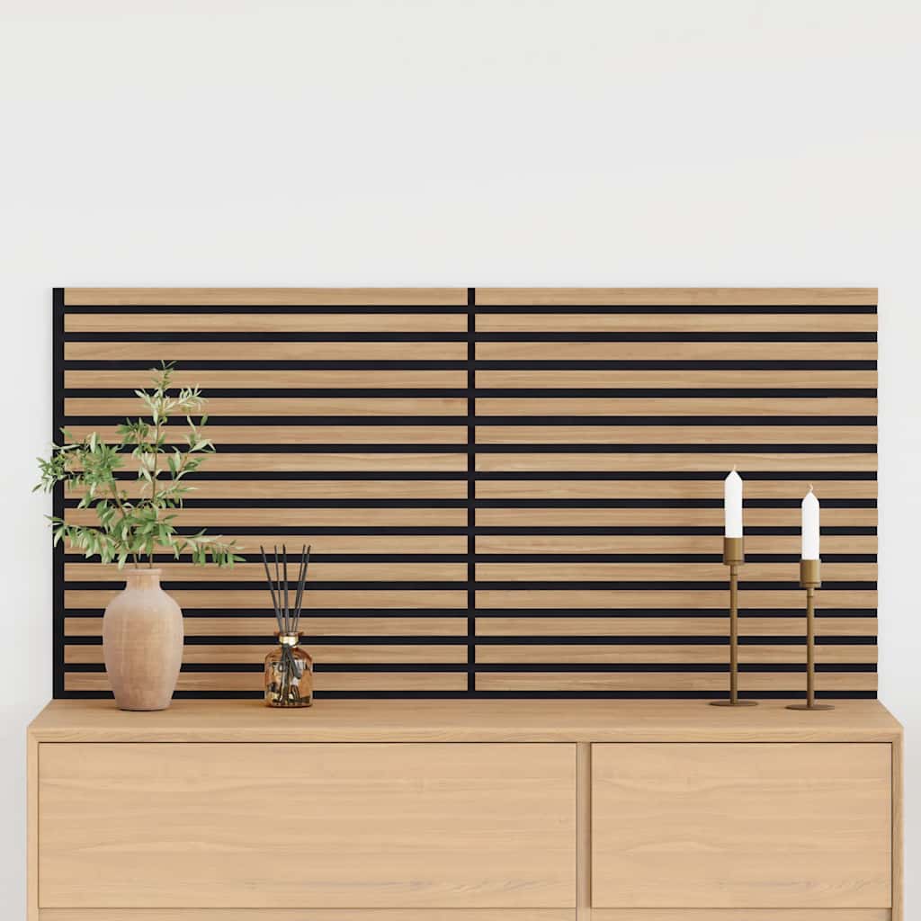 vidaXL Ακουστικά πάνελ τοίχου 2 τεμάχια με σχισμές καπλαμά δρυός